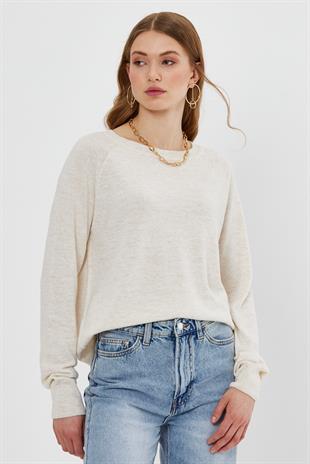 Ecru Basic Knitwear Sweater