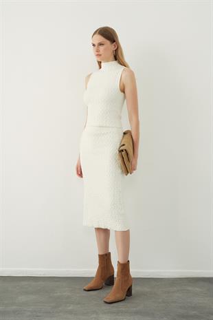 High neck knitted blouse