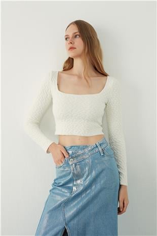 Square neck Knitted Blouse