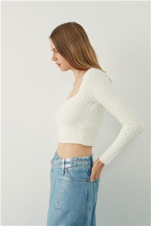 Square neck Knitted Blouse
