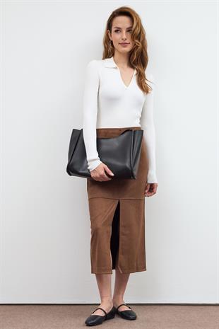 Ekru Polo Yaka Kazak