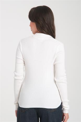 Ekru Polo Yaka Kazak