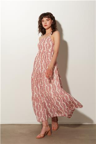 Ecru Low-cut Back Maxi Dress SS23D4790EK