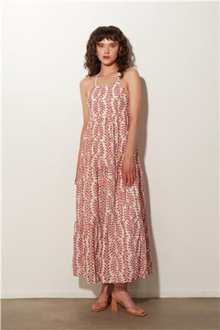 Ecru Low-cut Back Maxi Dress SS23D4790EK