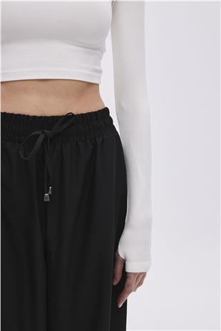 Ecru Viscose Crop Top