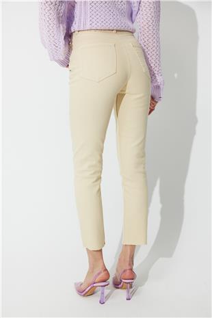 Ecru High Waist Straight Fit Jean SS23JP4744EK