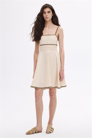 Etnik Desenli Mini Boy Elbise 