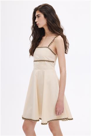 Etnik Desenli Mini Boy Elbise 