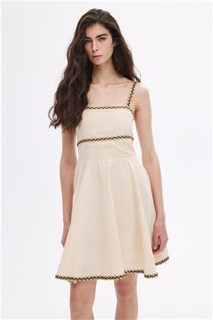 Etnik Desenli Mini Boy Elbise 