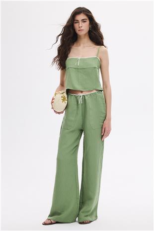 Fiyonklu Dokulu Pantolon