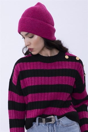 Magenta Knit Beanie SWH4573FU