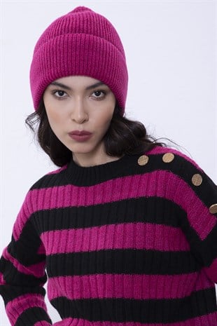 Magenta Knit Beanie SWH4573FU
