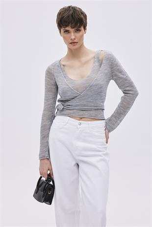 Grey Singlet Top Set