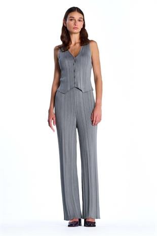 Gri Fitilli Pantolon