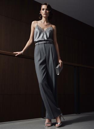 Gri Palazzo Pantolon