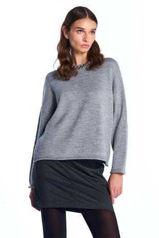 Gri Simli Triko Kazak