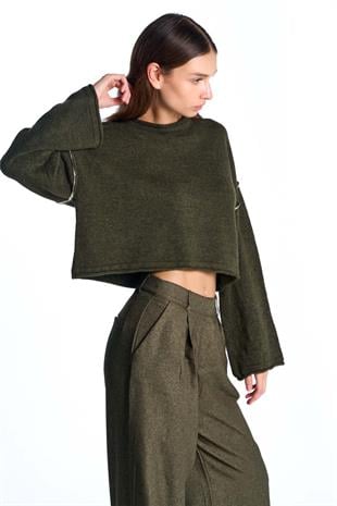 Haki Basic Triko Kazak