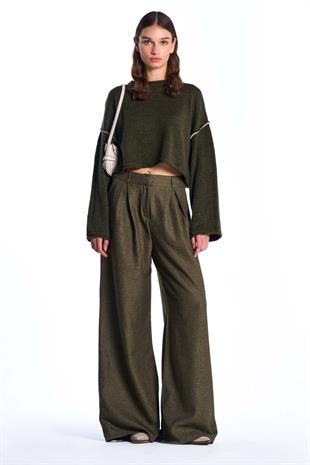 Haki Basic Triko Kazak