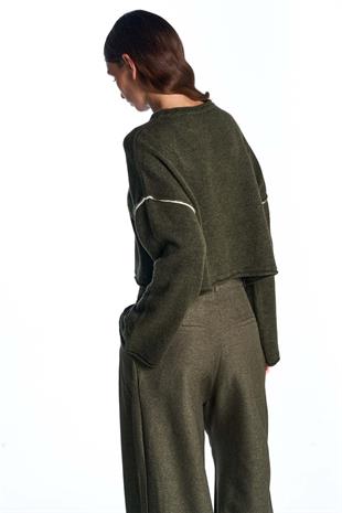 Haki Basic Triko Kazak