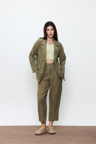 Haki Fitilli Havuç Pantolon