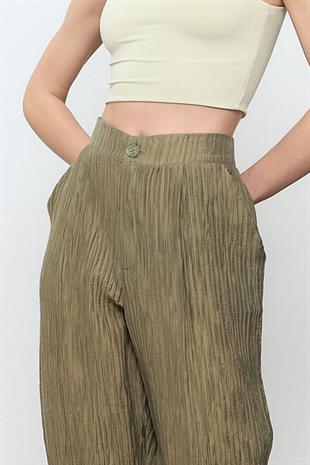 Haki Fitilli Havuç Pantolon