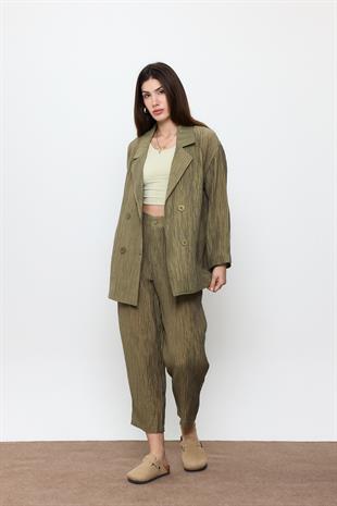 Haki Fitilli Havuç Pantolon