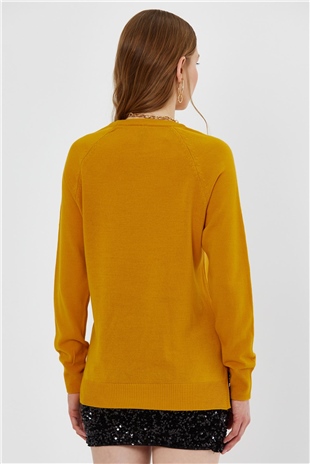 Mustard Yellow Basic Knit Sweater SWK4686HR
