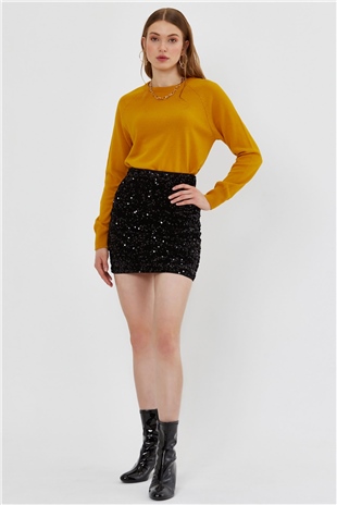 Mustard Yellow Basic Knit Sweater SWK4686HR