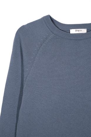 İndigo Bisiklet Yaka Kazak