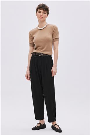 Brown Short Sleeve Sweater