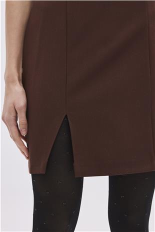 Brown Sleeveless Mini Dress