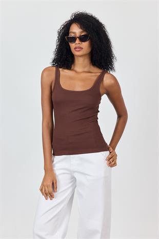 Kahverengi Kalın Askılı Atlet