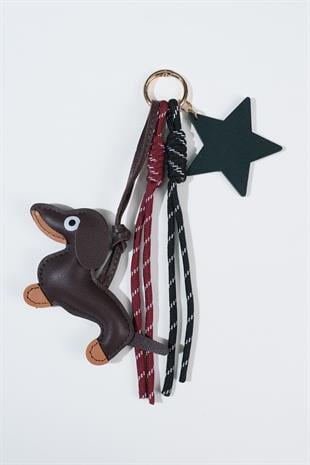 Kahverengi Köpekli ve Yıldızlı Anahtarlık