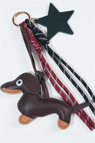 Kahverengi Köpekli ve Yıldızlı Anahtarlık