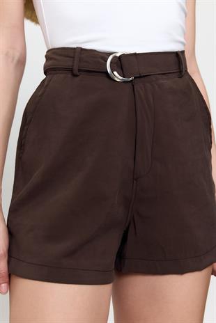 Kahverengi Kemerli Şort