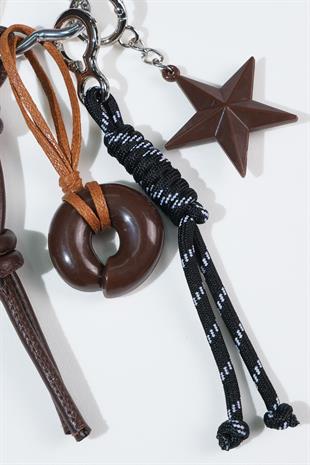 Kahverengi Yıldız Uçlu Anahtarlık