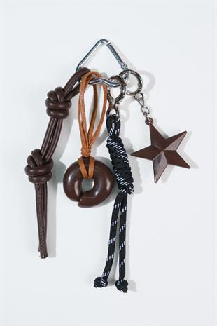 Kahverengi Yıldız Uçlu Anahtarlık