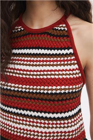 Kiremit Halter Triko Bluz
