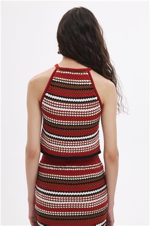 Kiremit Halter Triko Bluz