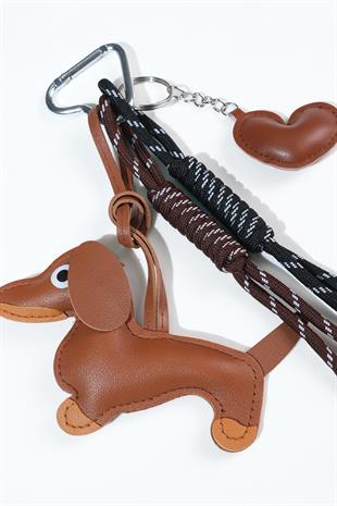 Kiremit Köpekli ve Kalpli Anahtarlık