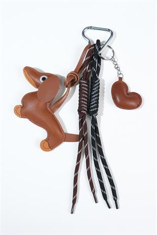 Kiremit Köpekli ve Kalpli Anahtarlık