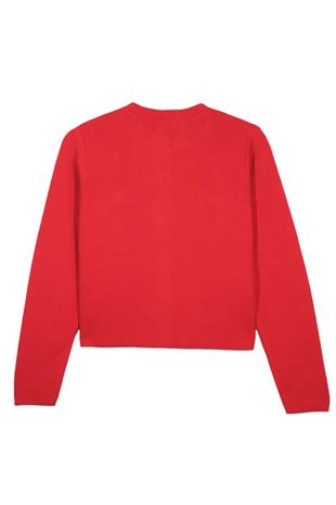 Kırmızı Düğmeli Triko Hırka