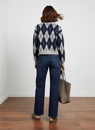 Lacivert DÜĞME DETAYLI TRİKO HIRKA 