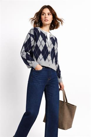 Lacivert DÜĞME DETAYLI TRİKO HIRKA 