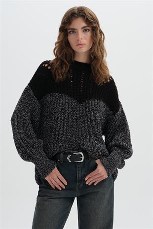 Lacivert Muline Triko Kazak