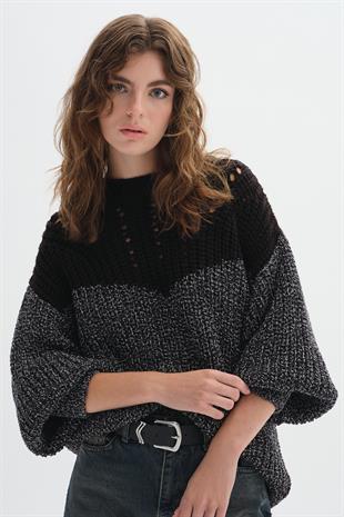 Lacivert Muline Triko Kazak