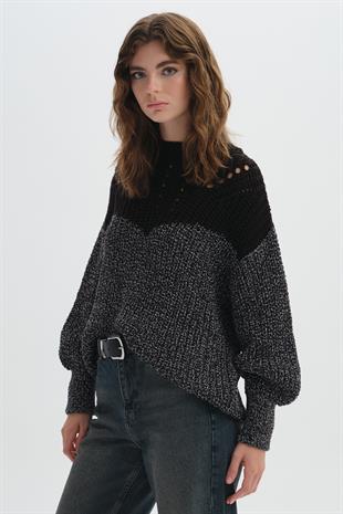 Lacivert Muline Triko Kazak