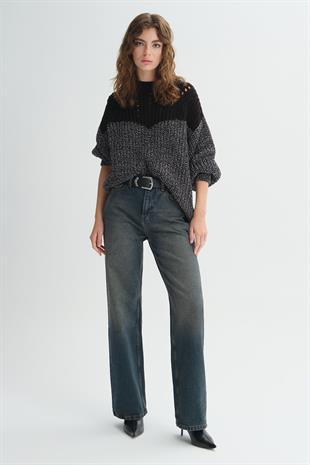 Lacivert Muline Triko Kazak