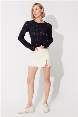 Purple Back detailed crew neck knit Sweater SS23K4694MO