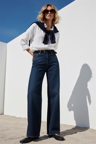 Lacivert Straight Fit Jean